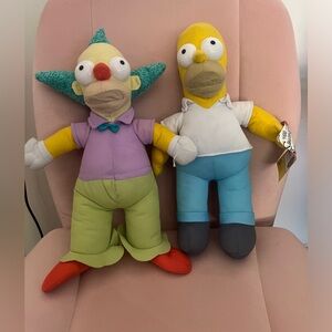 2013 The Simpsons Plushies - Homer Simpson & Kristy The Clown